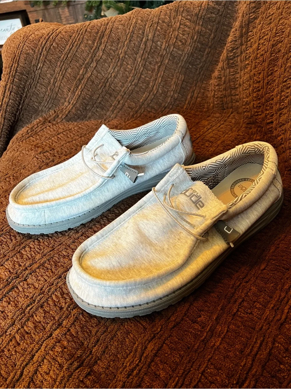 Hey Dude Wally Slip-On Shoes in Light Gray (Size 12)